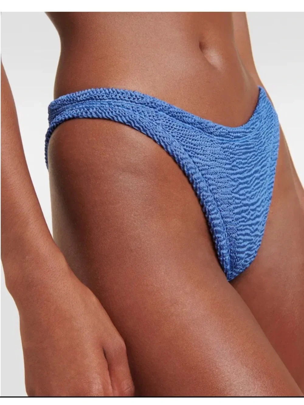 Hunza G Jean Bandeau Bikini Set Metallic Denim Blue OS